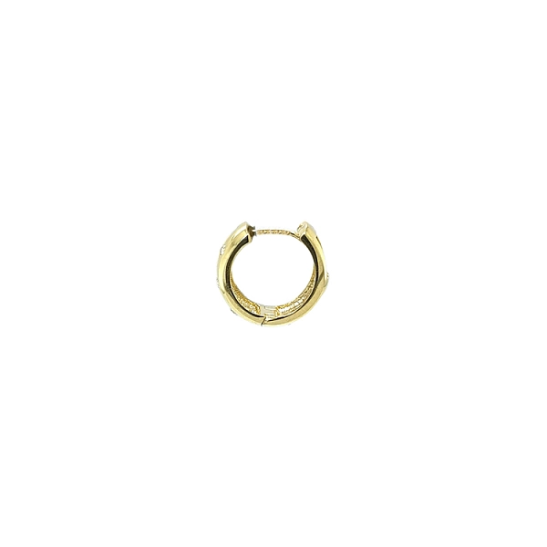 Gold Circular Earrings with Zircons