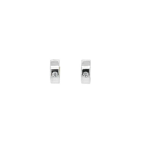 Double-sided Earrings with Zircones in Gold