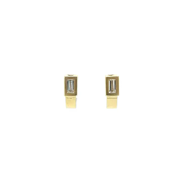 Gold Earrings with Zircons