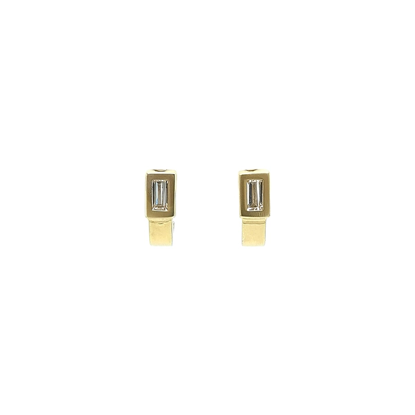 Gold Earrings with Zircons