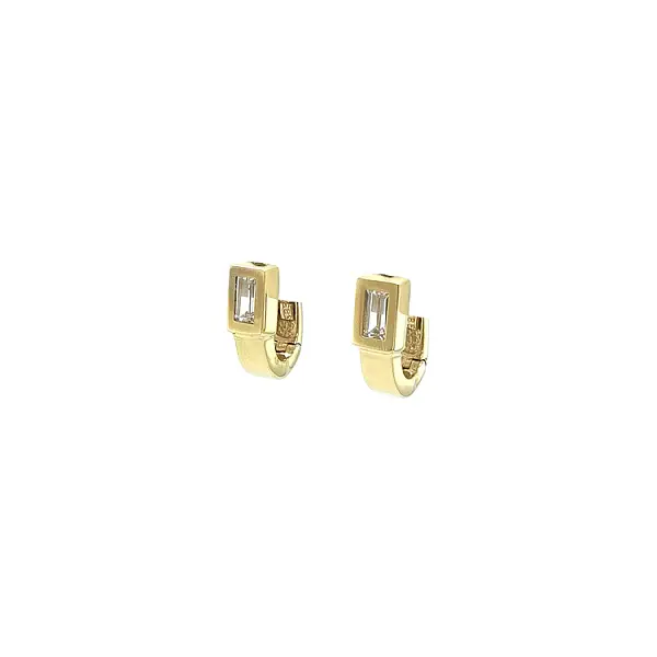 Gold Earrings with Zircons