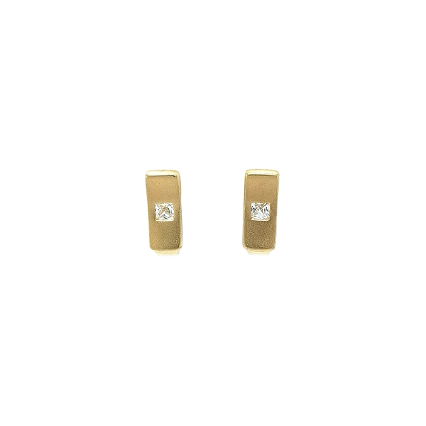 Gold Earrings with Zircons