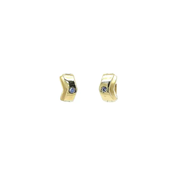 Gold Earrings with Zircons
