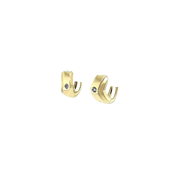 Gold Earrings with Zircons
