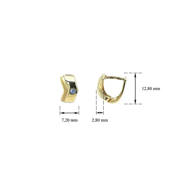 Gold Earrings with Zircons