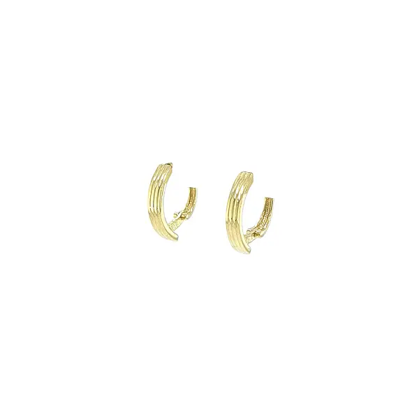 Minimalist Half Circle Earrings in Gold