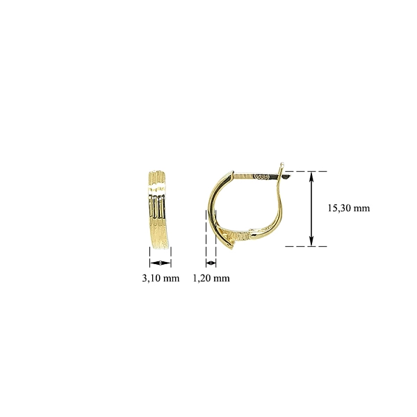 Minimalist Half Circle Earrings in Gold