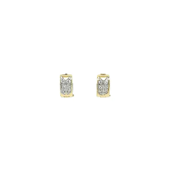 Gold Earrings with Zircons