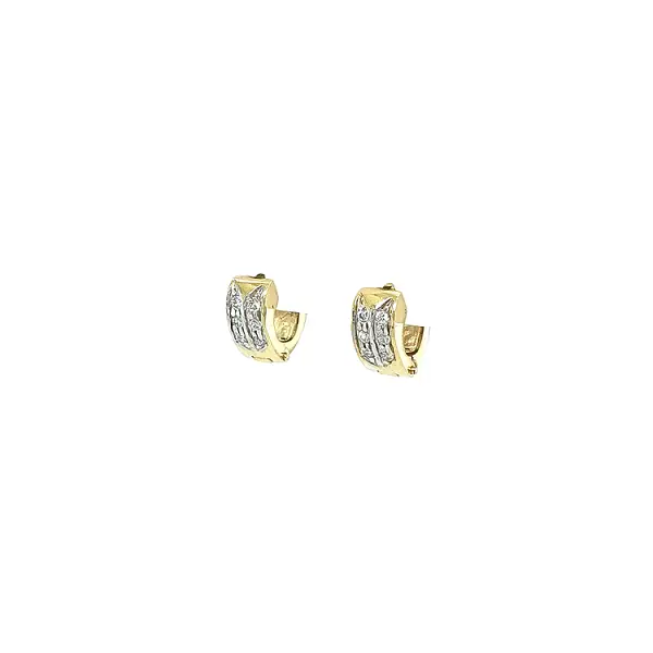 Gold Earrings with Zircons