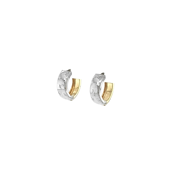 Double-sided Earrings made of Combination Gold
