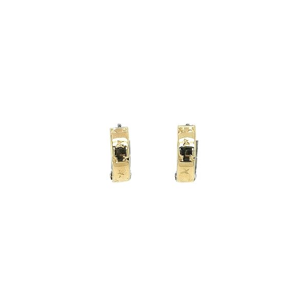Double-sided Earrings made of Combination Gold