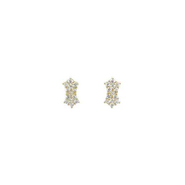 Gold Earrings with Zircons
