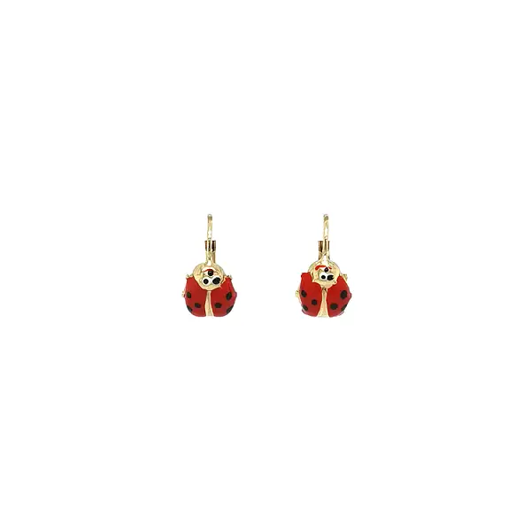 Golden Baby Earrings Ladybug