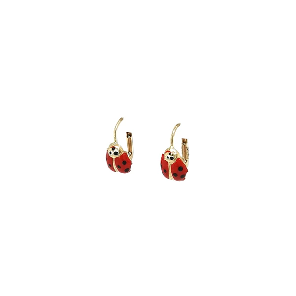 Golden Baby Earrings Ladybug