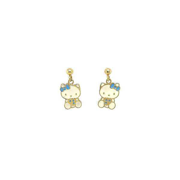 Gold Hanging Earrings Hallo Kitty
