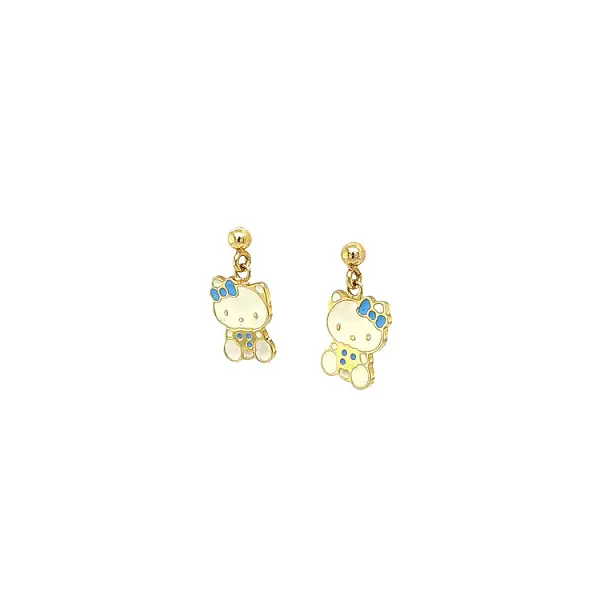 Gold Hanging Earrings Hallo Kitty
