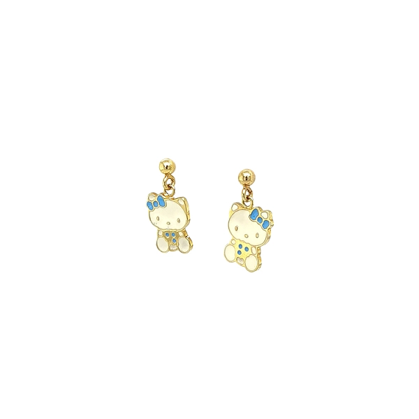 Gold Hanging Earrings Hallo Kitty