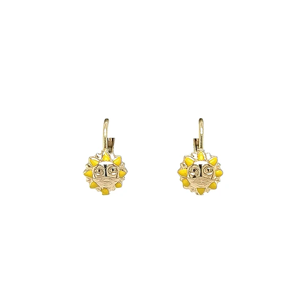 Gold Earrings with Sun motif