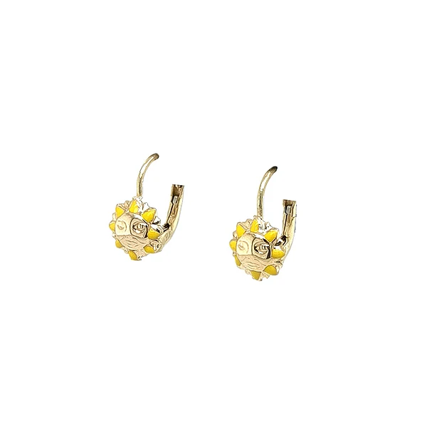 Gold Earrings with Sun motif