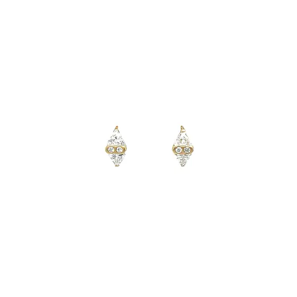 Gold Earrings with Zircons