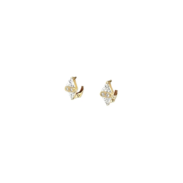 Gold Earrings with Zircons