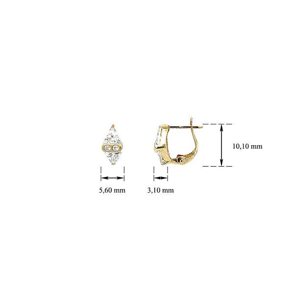 Gold Earrings with Zircons
