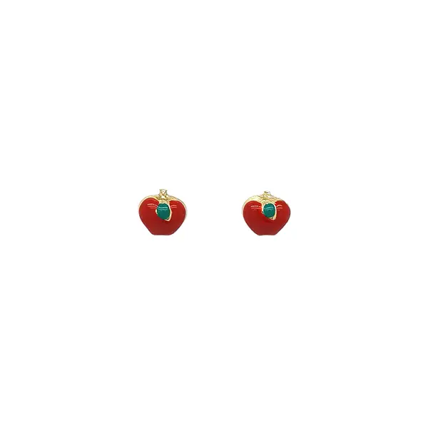 Gold Pecky Apple Earrings