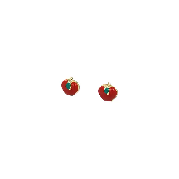 Gold Pecky Apple Earrings