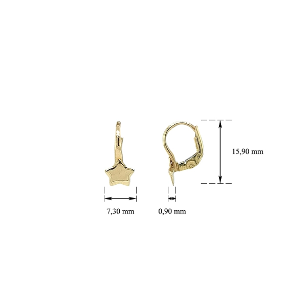 Gold Earrings Stars
