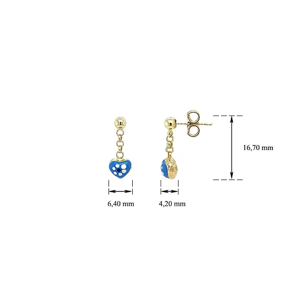 Gold Baby dangle earrings heart