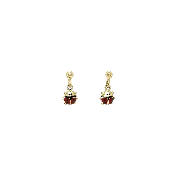 Golden Baby Earrings Ladybug
