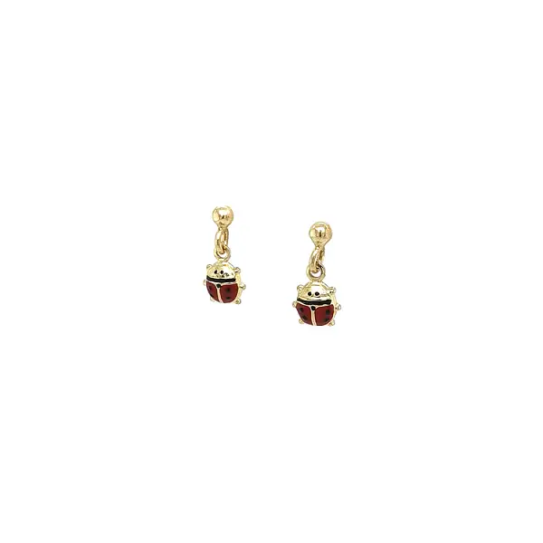 Golden Baby Earrings Ladybug