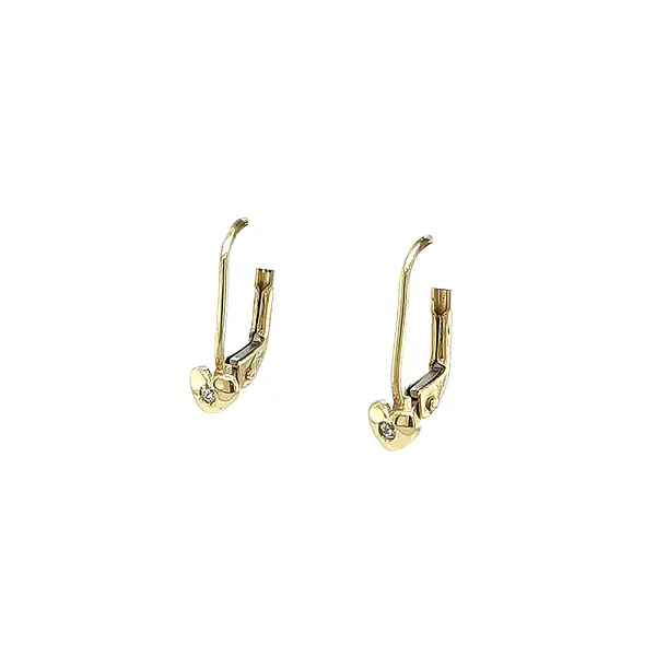 Elegant Gold Heart-Shaped Earrings with Zirconia