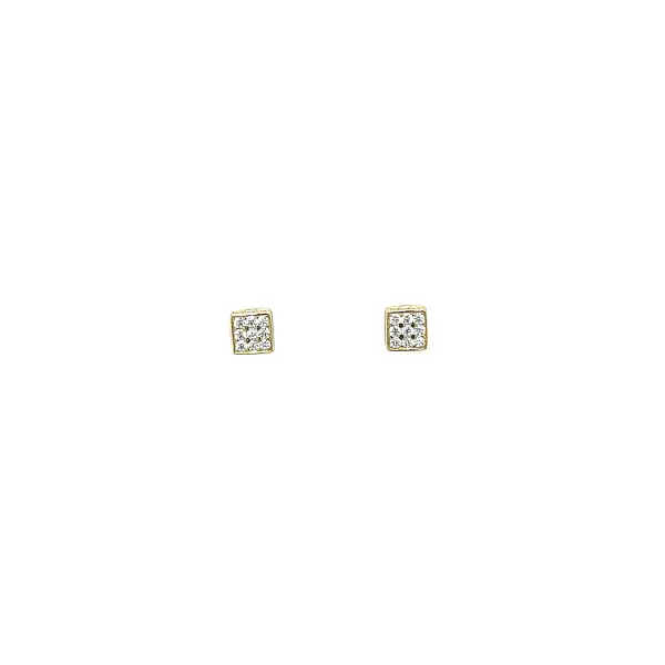 Gold Earrings with Zircons