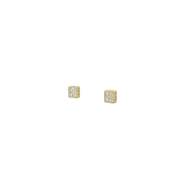 Gold Earrings with Zircons