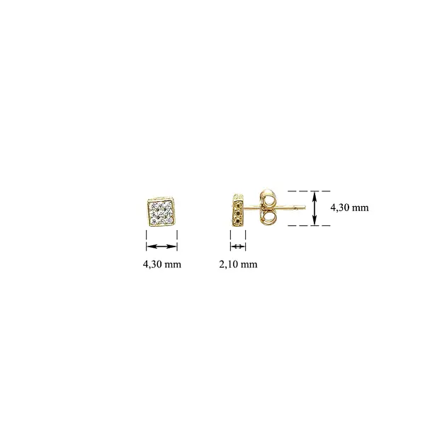 Gold Earrings with Zircons