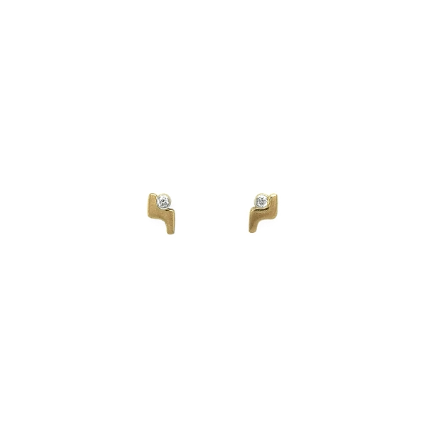 Gold Pecky Earrings with Zircones