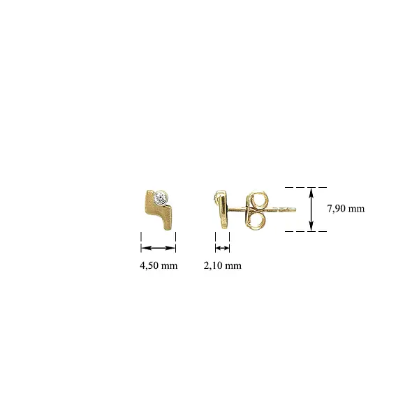 Gold Pecky Earrings with Zircones