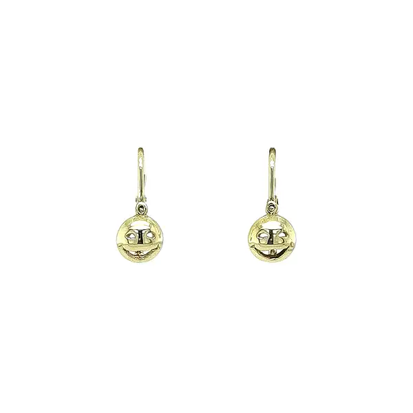 Gold Earrings with Original Smiley Detail