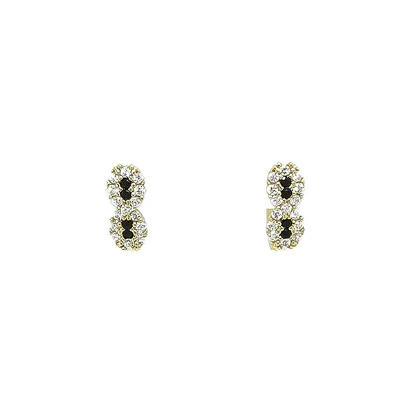 Gold Earrings with Zircons