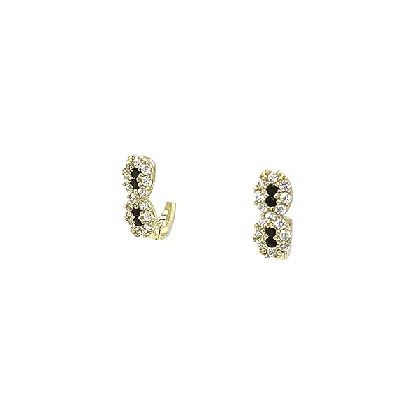 Gold Earrings with Zircons