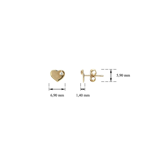 Golden Baby Earrings Hearts