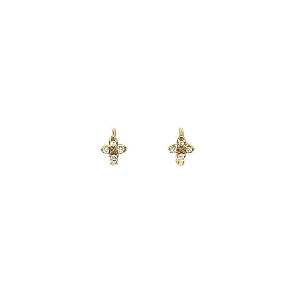 Gold Earrings with Zircons