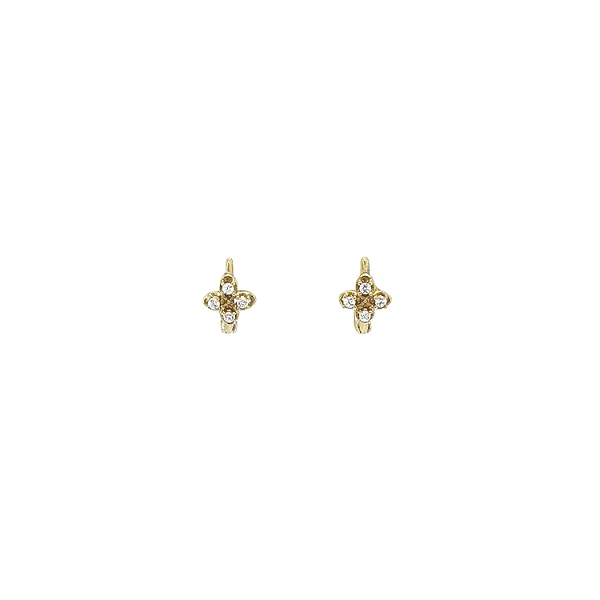 Gold Earrings with Zircons