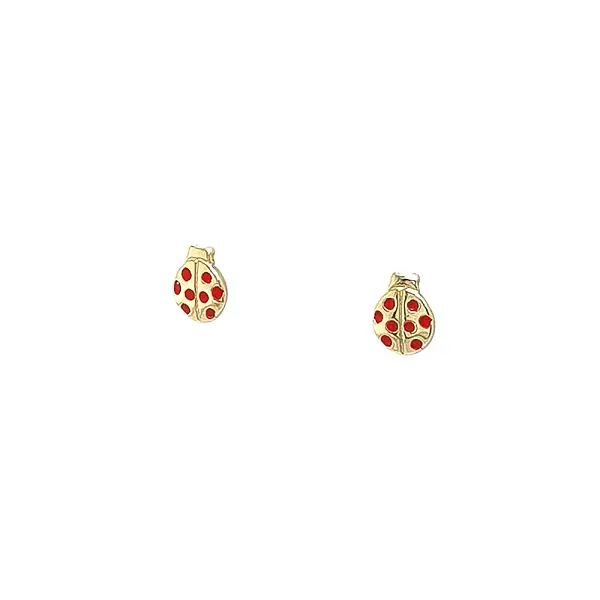 Playful Gold Earrings Inspired by the Beauty of Ladybugs