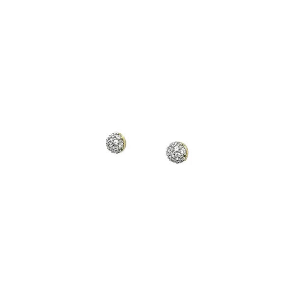 Gold Earrings with Zircons