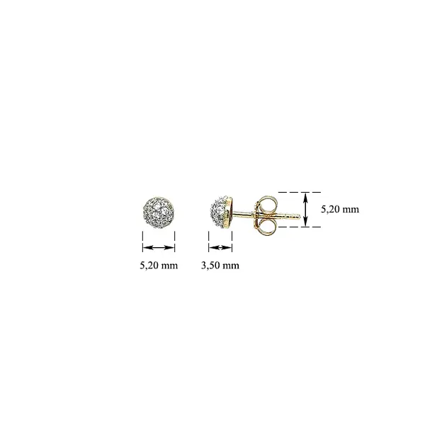 Gold Earrings with Zircons