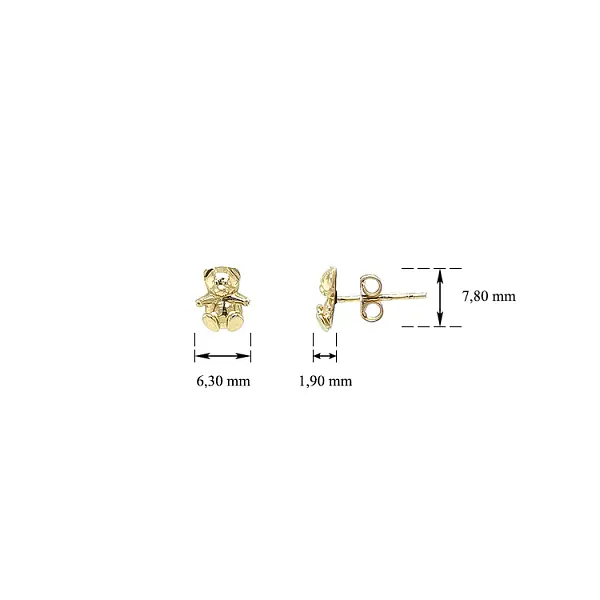 Golden Baby Bear Earrings