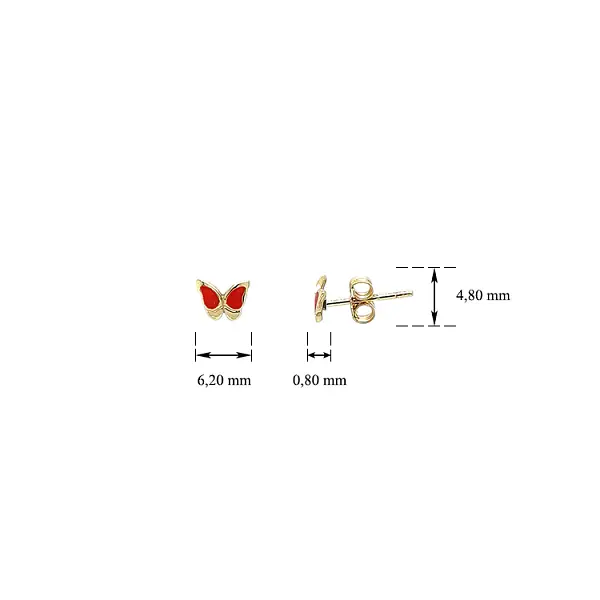 Golden Children's Butterfly Earrings
