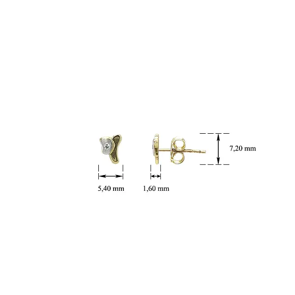 Earrings with Zircones in Gold